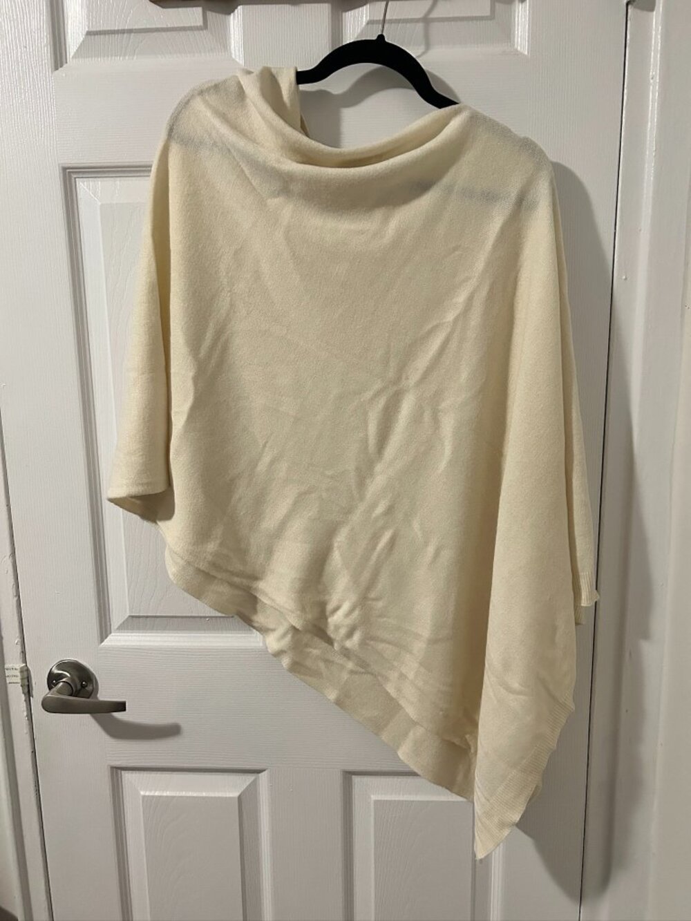 Knit Poncho in Off-White